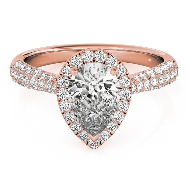 The Harlow Halo Engagement Ring, set view