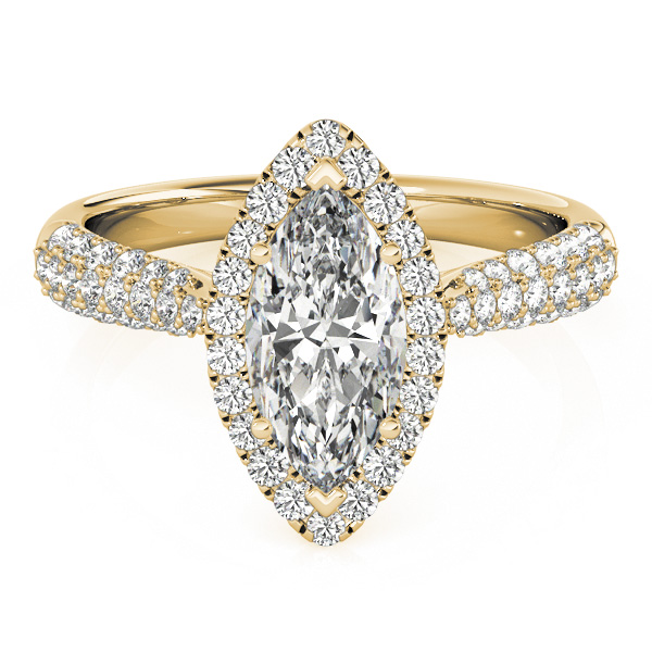 The Camille Halo Engagement Ring, set view