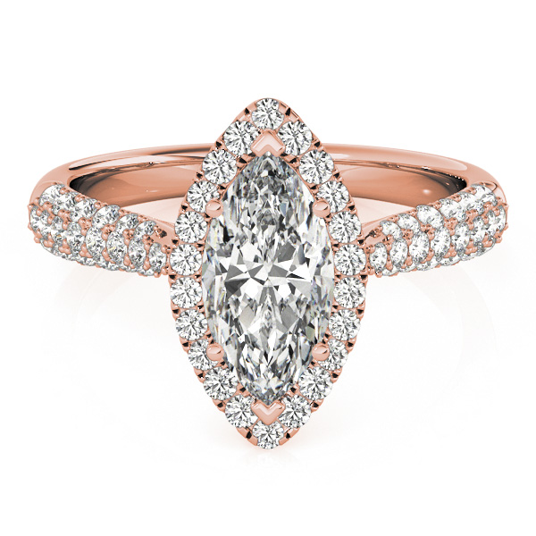 The Camille Halo Engagement Ring, set view
