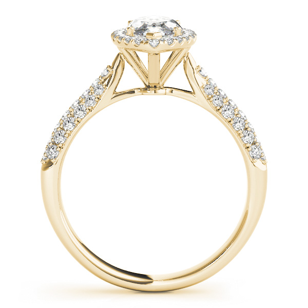 The Camille Halo Engagement Ring, side view