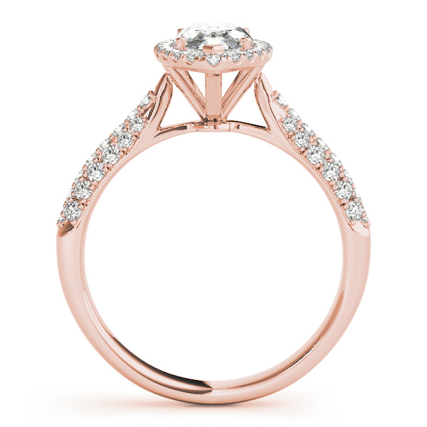 The Camille Halo Engagement Ring, side view