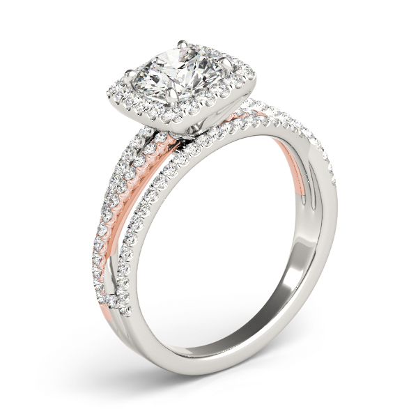 The Blythe Halo Engagement Ring, angled view