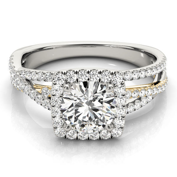 The Blythe Halo Engagement Ring, set view