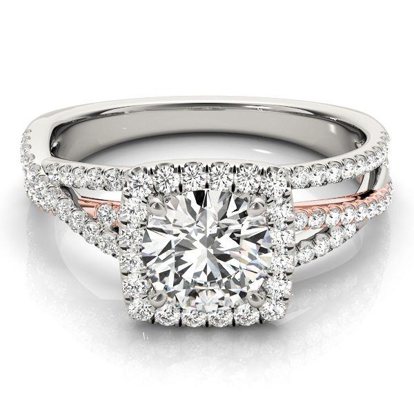 The Blythe Halo Engagement Ring, set view