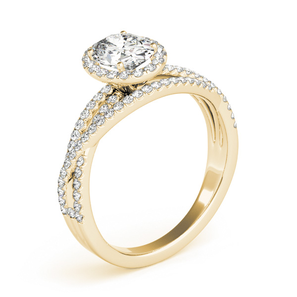 The Lauren Halo Engagement Ring, angled view