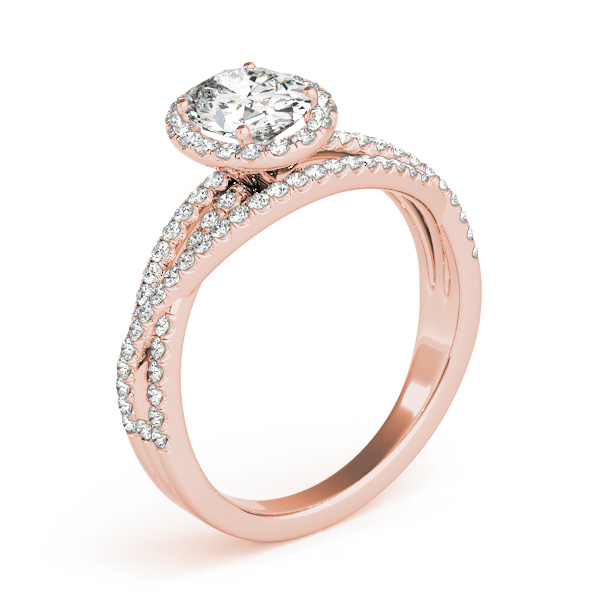 The Lauren Halo Engagement Ring, angled view