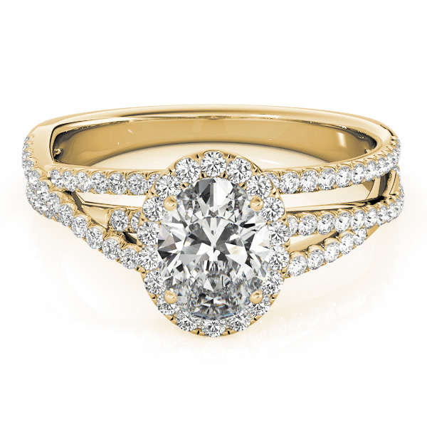 The Lauren Halo Engagement Ring, set view