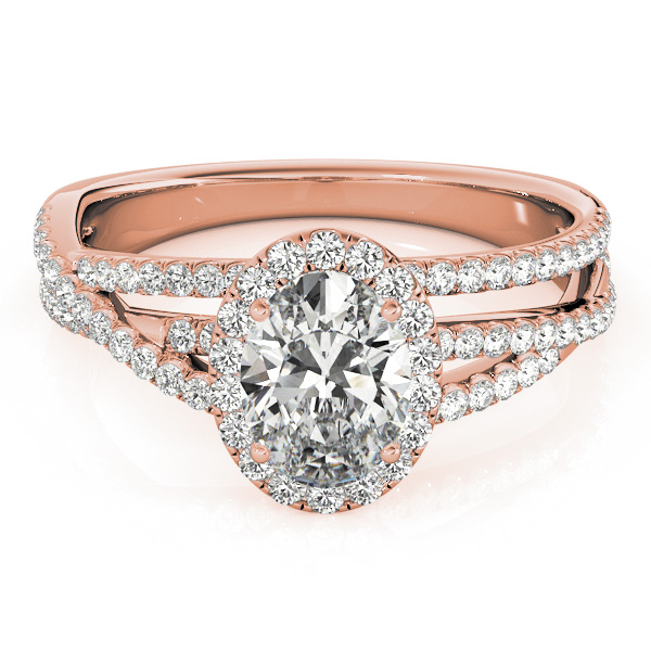 The Lauren Halo Engagement Ring, set view