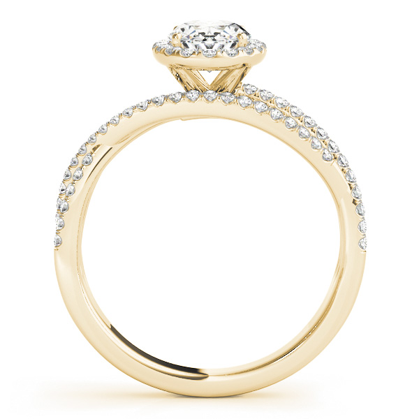 The Lauren Halo Engagement Ring, side view
