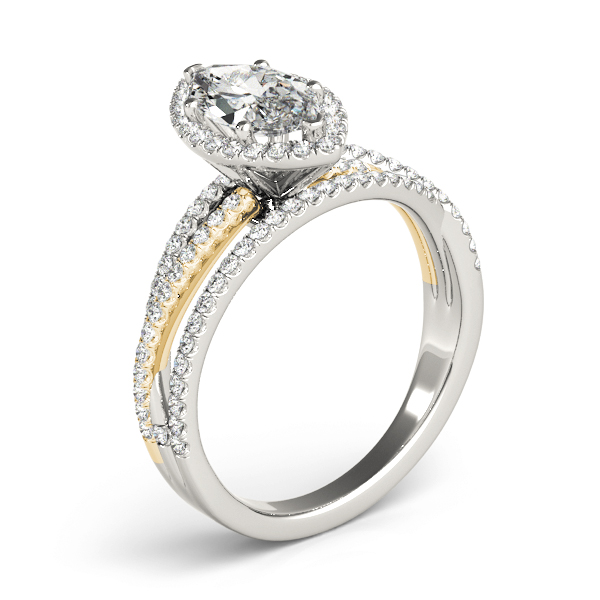 The Saoirse Halo Engagement Ring, angled view