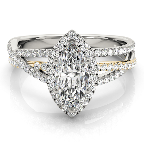 The Saoirse Halo Engagement Ring, set view