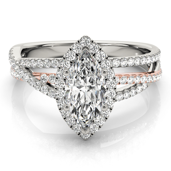 The Saoirse Halo Engagement Ring, set view