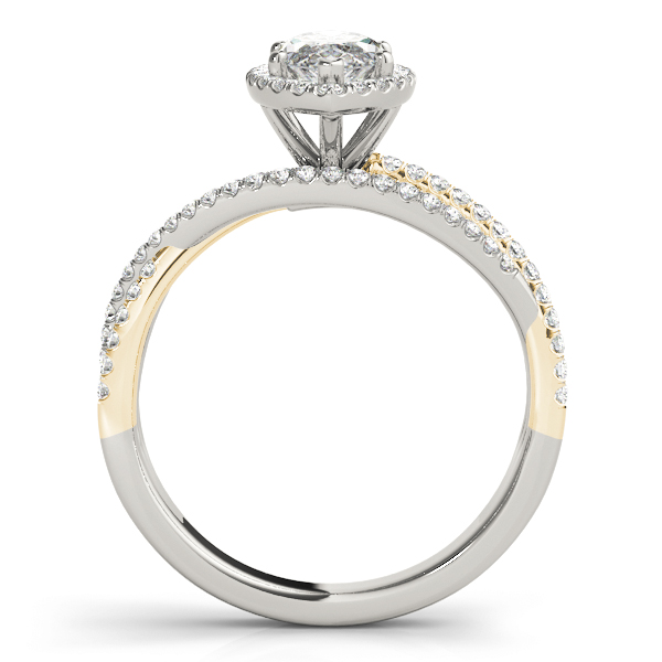 The Saoirse Halo Engagement Ring, side view