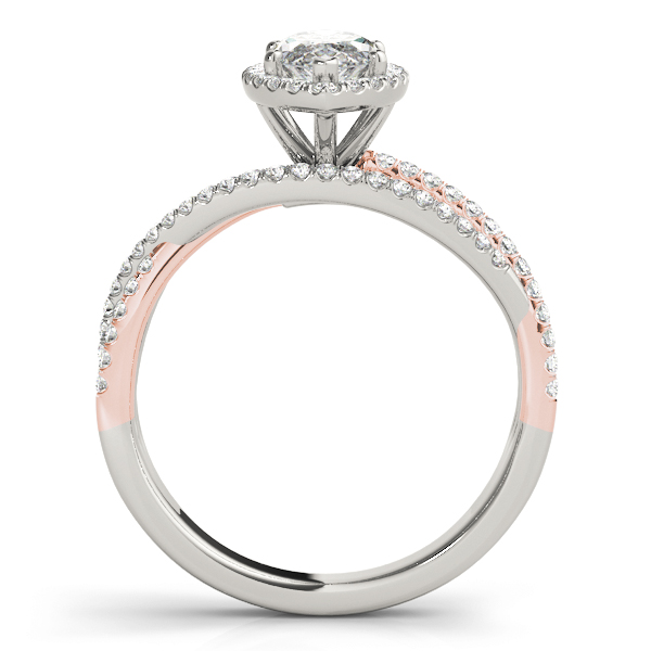 The Saoirse Halo Engagement Ring, side view