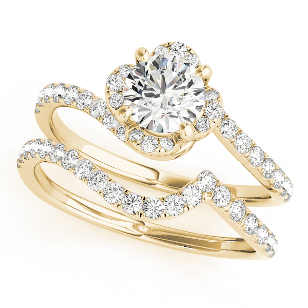 The Catalina Halo Engagement Ring II, set view