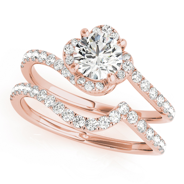 The Catalina Halo Engagement Ring II, set view