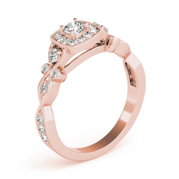 The Lorraine Halo Engagement Ring, angled view