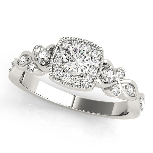 Vintage Style Halo Engagement Rings