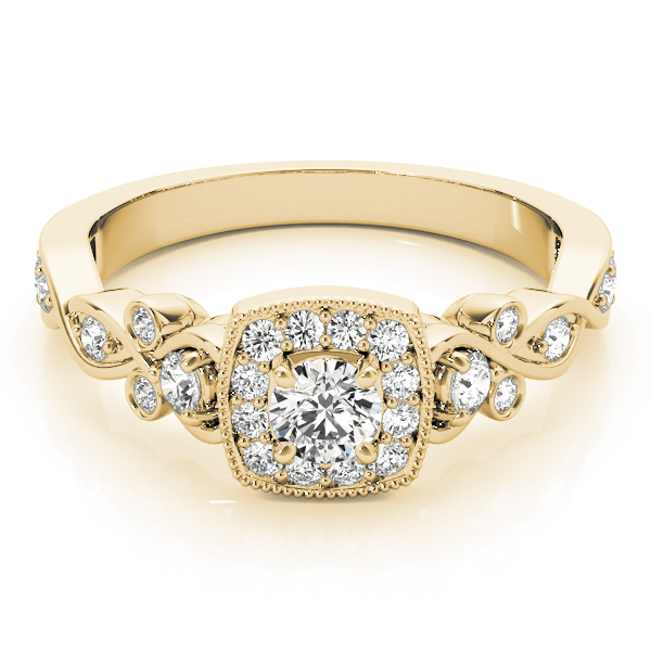 The Lorraine Halo Engagement Ring, set view
