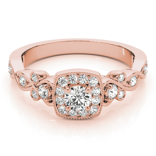 The Lorraine Halo Engagement Ring, set view