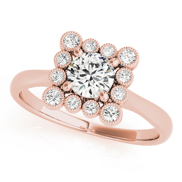 The Rosalie Halo Engagement Ring II, front view