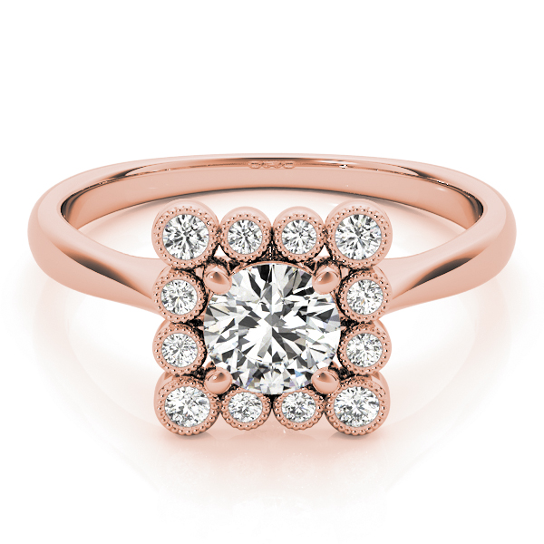The Rosalie Halo Engagement Ring II, set view