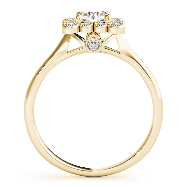 The Rosalie Halo Engagement Ring II, side view