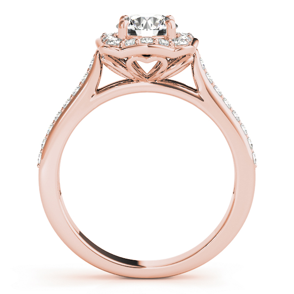 The Eleanor Halo Engagement Ring, side view
