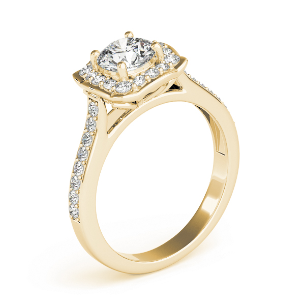 The Eleanor Halo Engagement Ring, upright view