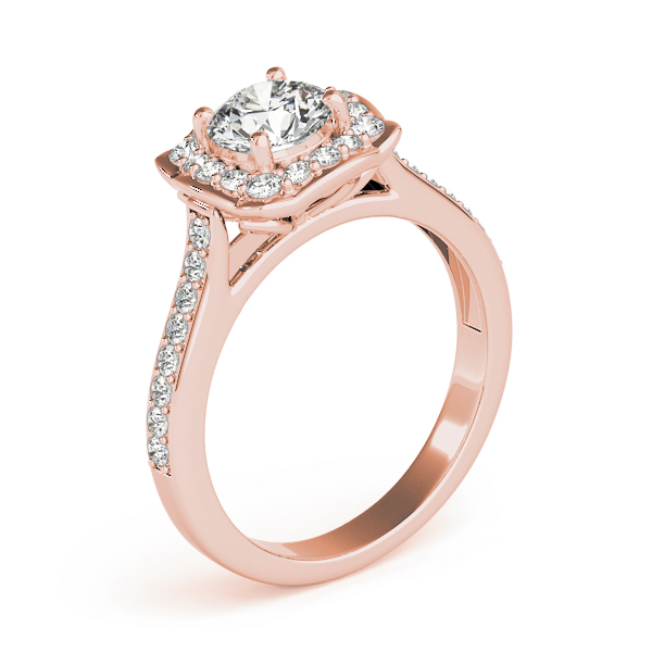 The Eleanor Halo Engagement Ring, upright view