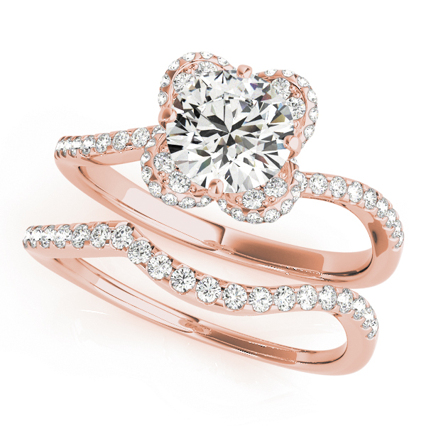 The Adelaide Halo Engagement Ring III, set view