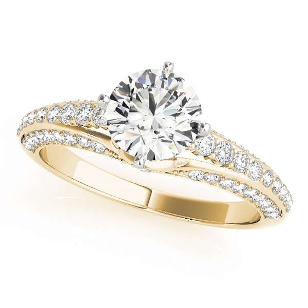 Multirow Pavé Engagement Ring