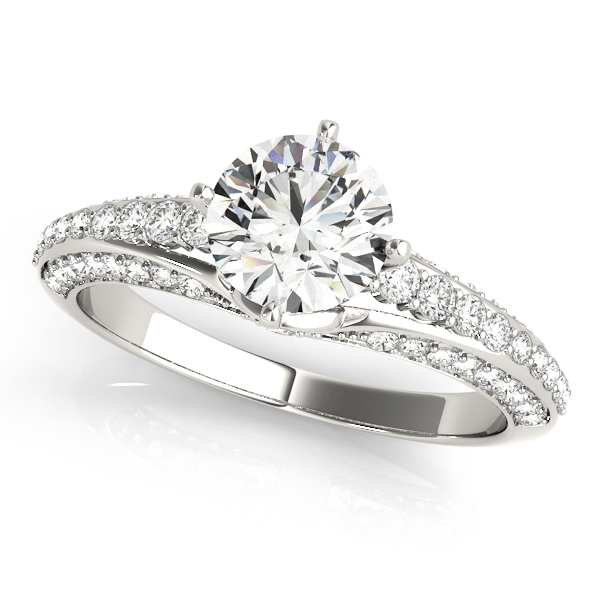 Multirow Pavé Engagement Ring
