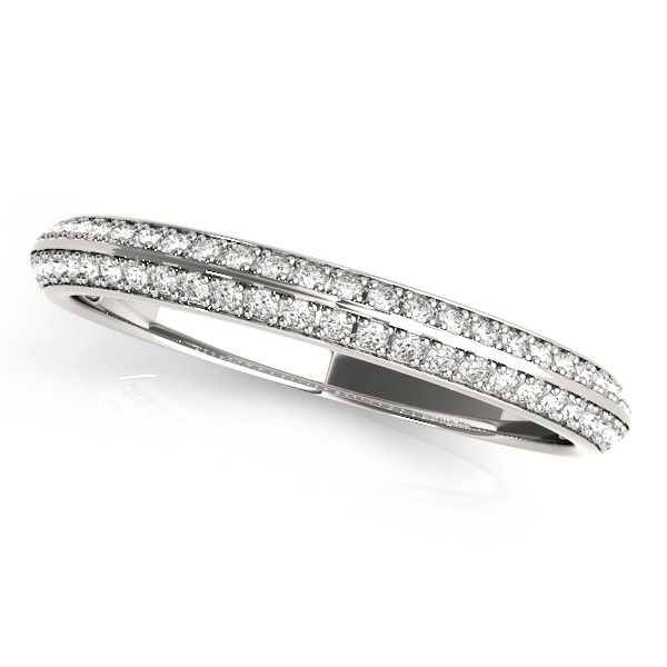 Double Row Pavé Wedding Rings