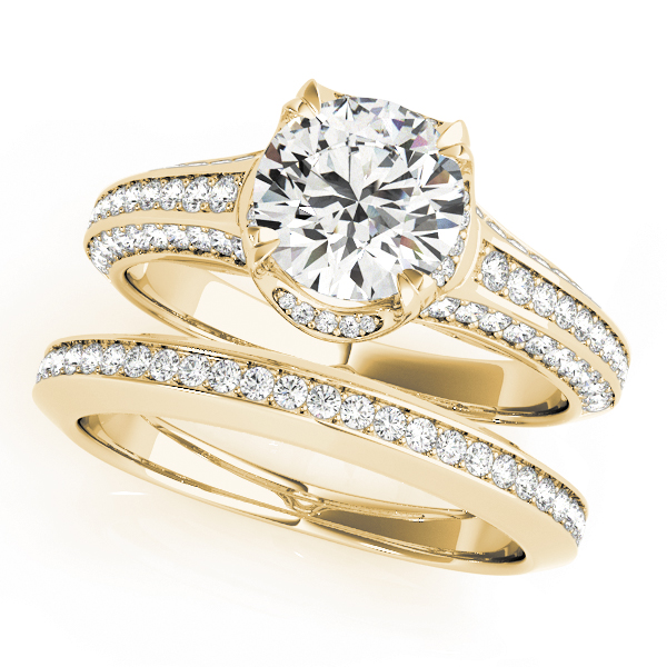 The Marilyn Halo Engagement Ring II, set view