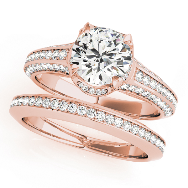 The Marilyn Halo Engagement Ring II, set view