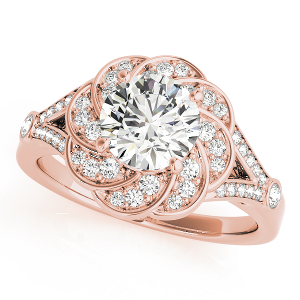 The Eugenie Halo Engagement Ring, front view