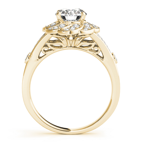 The Eugenie Halo Engagement Ring, side view