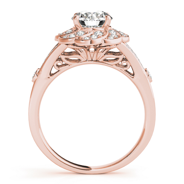 The Eugenie Halo Engagement Ring, side view