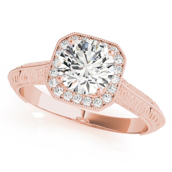 The Iris Halo Engagement Ring III, front view