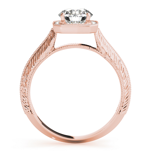 The Iris Halo Engagement Ring III, side view