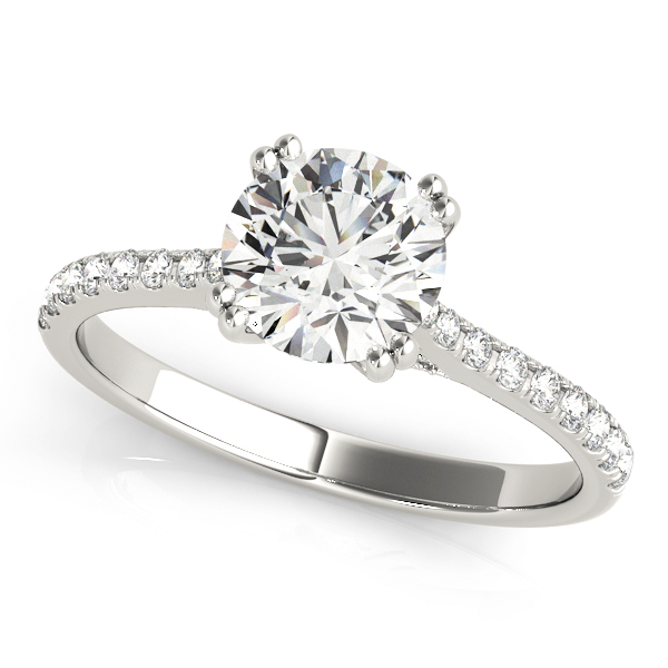 Double Prong Hidden Halo Engagement Ring