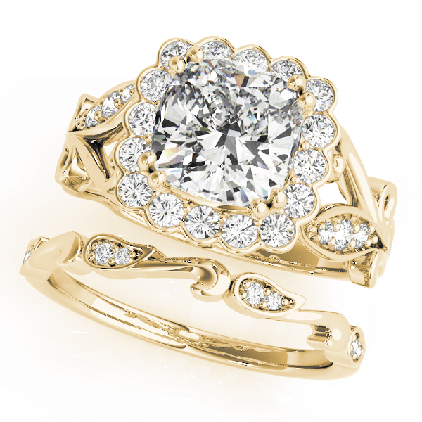 The Viviana Halo Engagement Ring II, set view