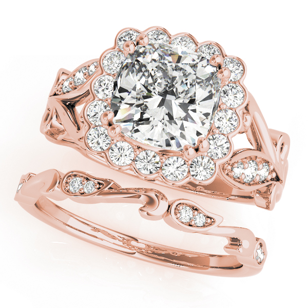 The Viviana Halo Engagement Ring II, set view