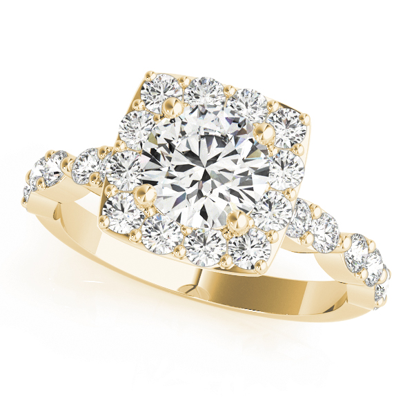 The Evelyn Halo Engagement Ring II, front view