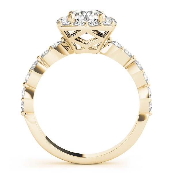 The Evelyn Halo Engagement Ring II, side view