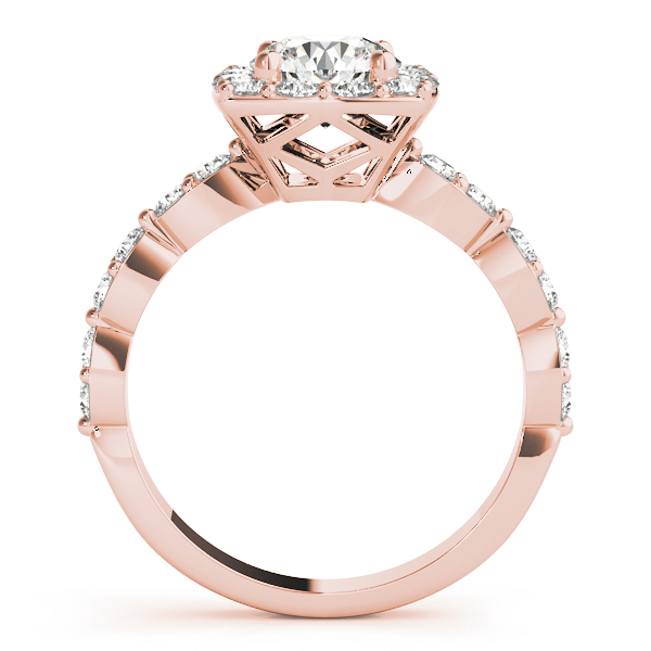 The Evelyn Halo Engagement Ring II, side view
