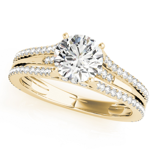 Multirow Hidden Halo Engagement Rings