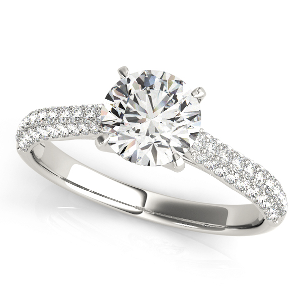 Round Pavé Engagement Ring