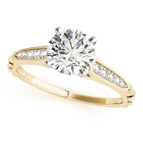 Vintage Inspired Single Row Engagement Ring